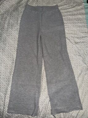 Zara Gray Wide-Leg Knit Sweatpants